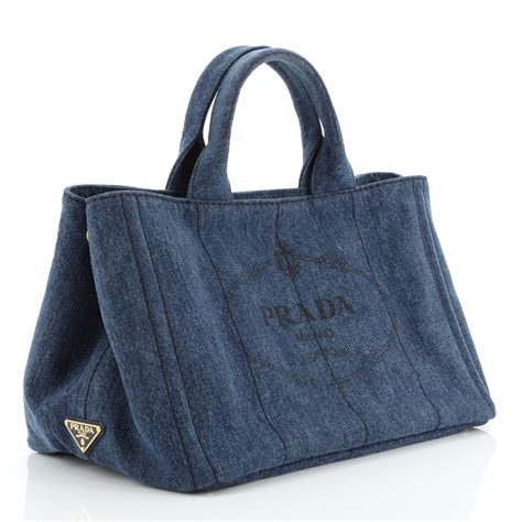 prada tote denim|Prada foldable shopping tote.